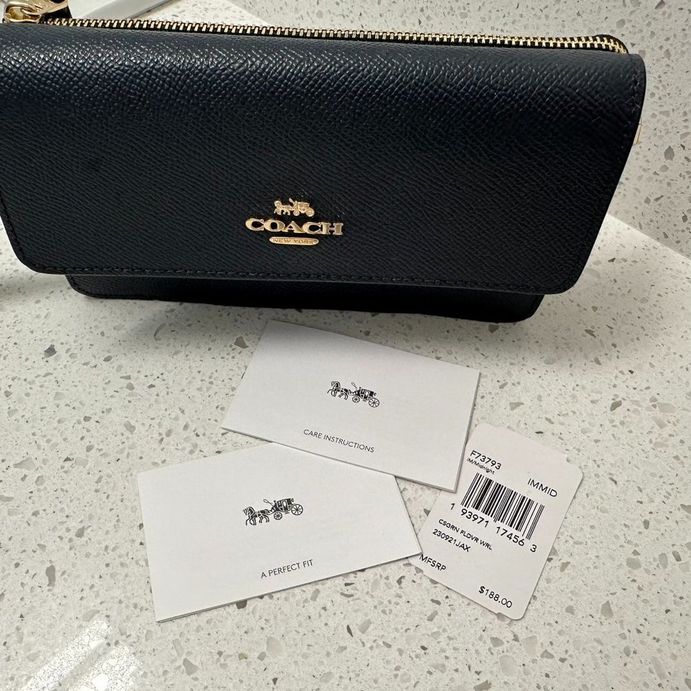NEW - Coach - Navy Blue Wristlet - NWT